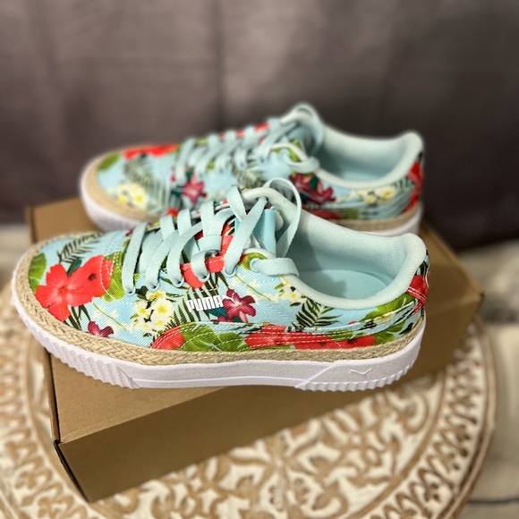 Puma Woman’s Carina Espadrille Platform Tropical Flowers | Sz 8 - Picture 3 of 11